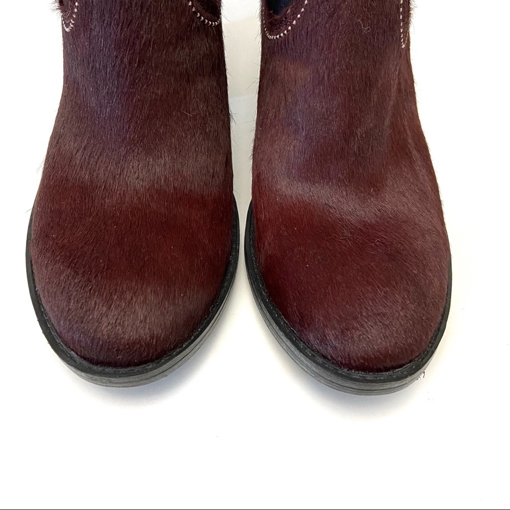 Clarks Oxblood Pony Hair Leather Ankle Booties - Picture 5 of 9